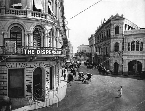 Battery Road. Singapour (Malaisie), vers 1880-90.
