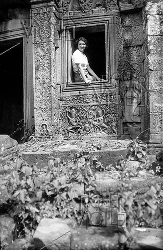 Cambodge. Touriste au temple d'Angkor.