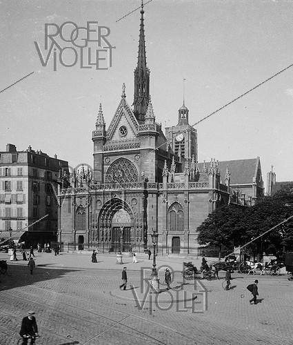 L'église Saint-Laurent après sa restauration (1866-1867). Paris (10e arr.). Détail d'une vue stéréoscopique.