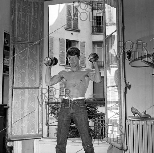 Jean-Paul Belmondo (1933-2021), French actor. Paris, July 1959.