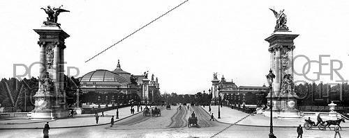 Paris (8th arrondissement). The pont Alexandre-III, the Grand Palais and the Petit Palais. 1900-1905.