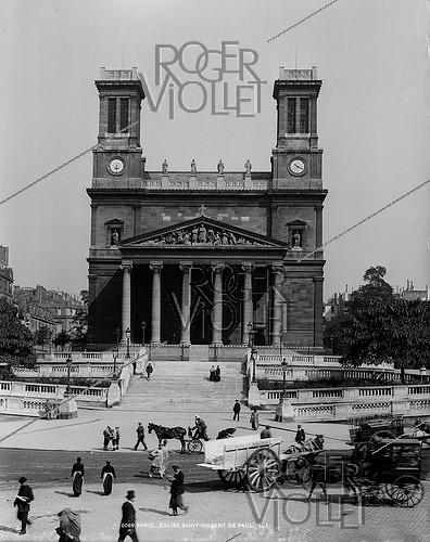 Paris Xème arr.. L'église Saint-Vincent-de-Paul (Lepère et Hittorf, architectes, première moitié du XIXème siècle).