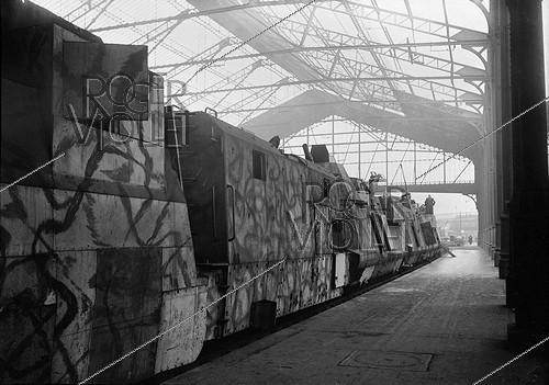 War 1939-1945. German armoured train, put in display in the
