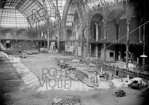 World War II. Inside of the Grand Palais after the fire of August 1944. Paris. November 1944.