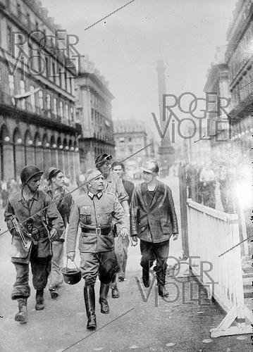 World War II. Liberation of Paris. A German officer being arrested. August 1944.