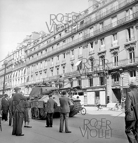 World War II. Liberation of Paris. German Tiger tank, July-August 1944.