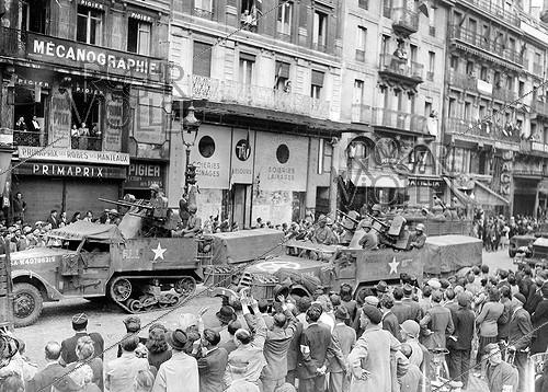 World War II. Liberation of Paris. Tanks of the US Army, on August 29, 1944.